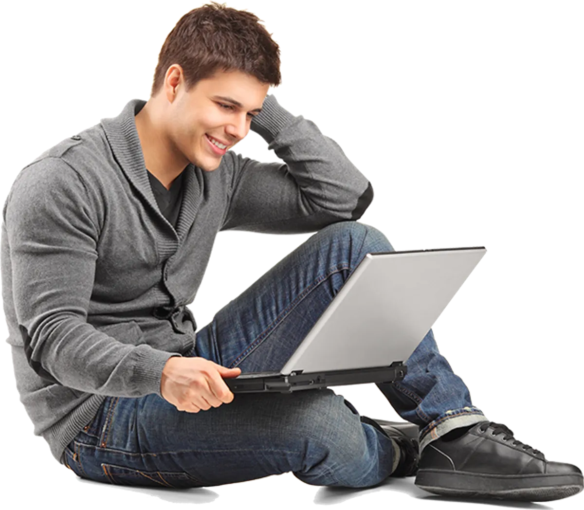 Ein Programmierer mit Laptop